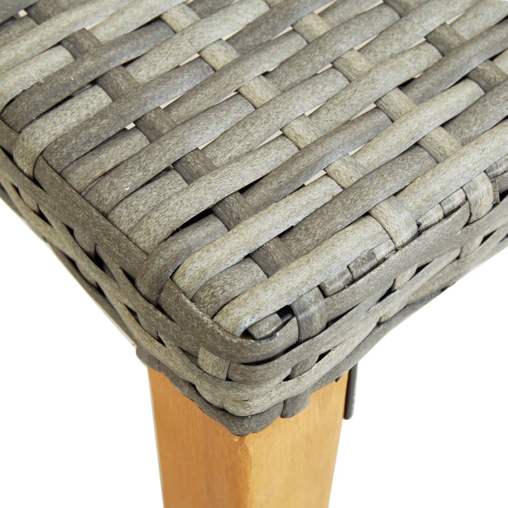 Garden bench 80 cm Grey woven resin