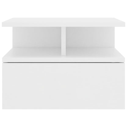 800406 vidaXL Floating Bedside Tables 2 pcs White Engineered Wood