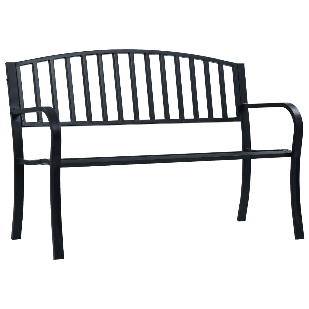 Banc de jardin 125 cm Noir Acier