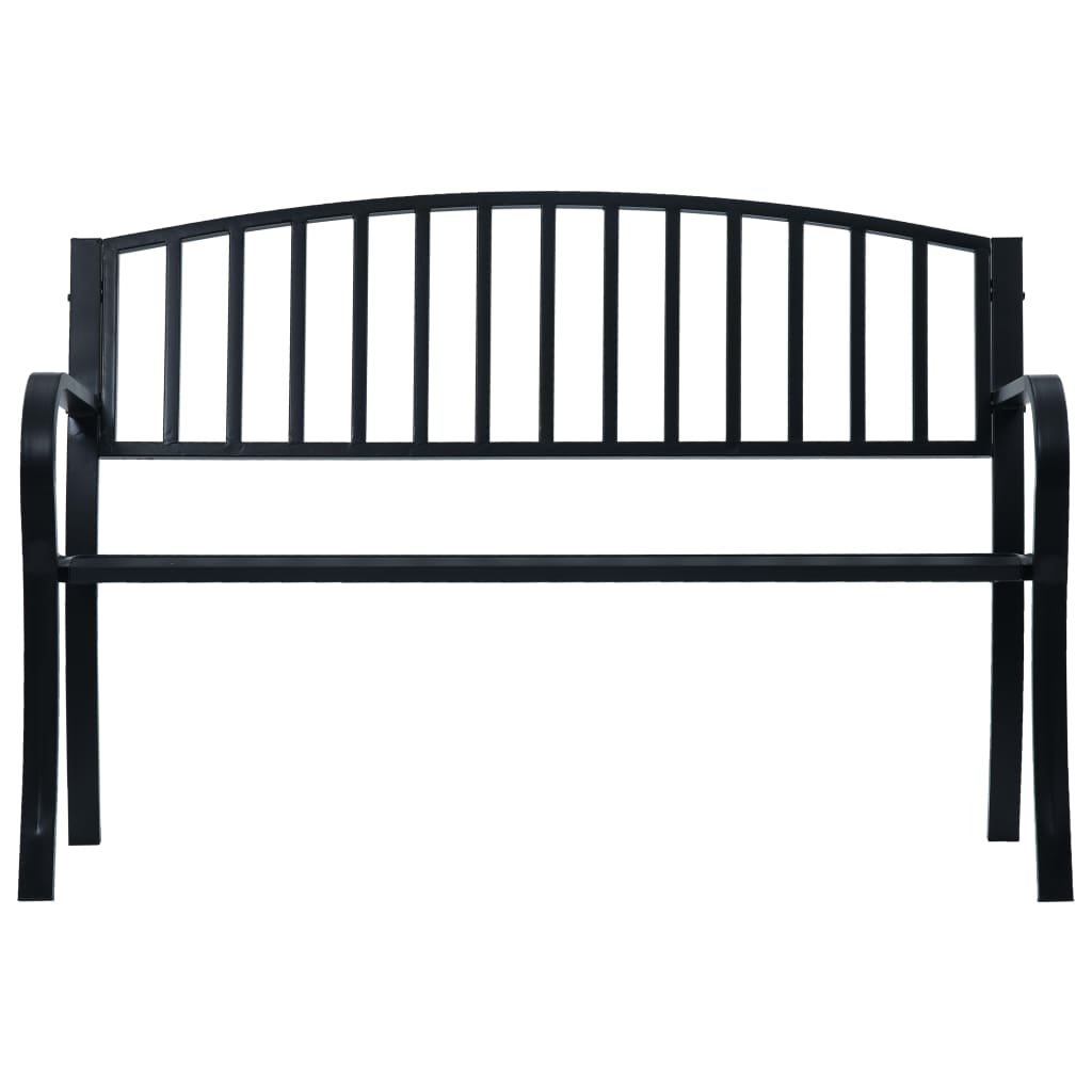 Banc de jardin 125 cm Noir Acier