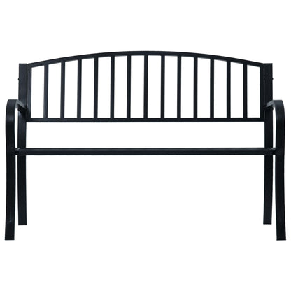 Banc de jardin 125 cm Noir Acier