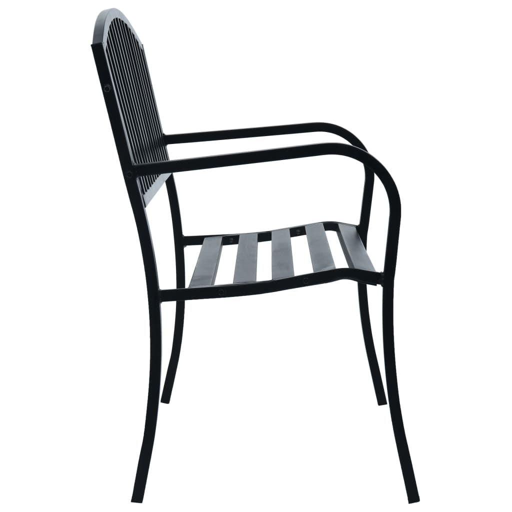 Banc de jardin 125 cm Noir Acier