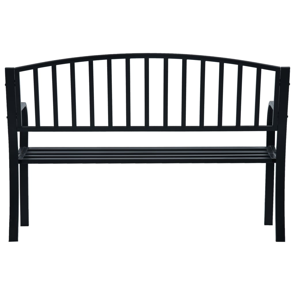 Banc de jardin 125 cm Noir Acier