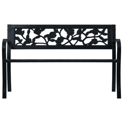 Banc de jardin 125 cm Noir Acier