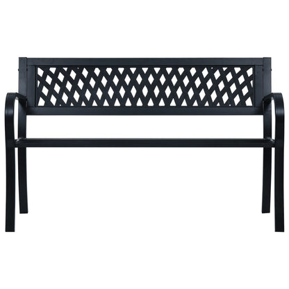 Banc de jardin 125 cm Noir Acier