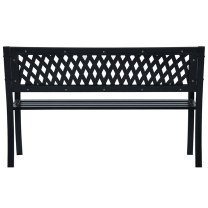 Banc de jardin 125 cm Noir Acier