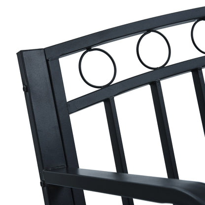 Banc de jardin 125 cm Noir Acier