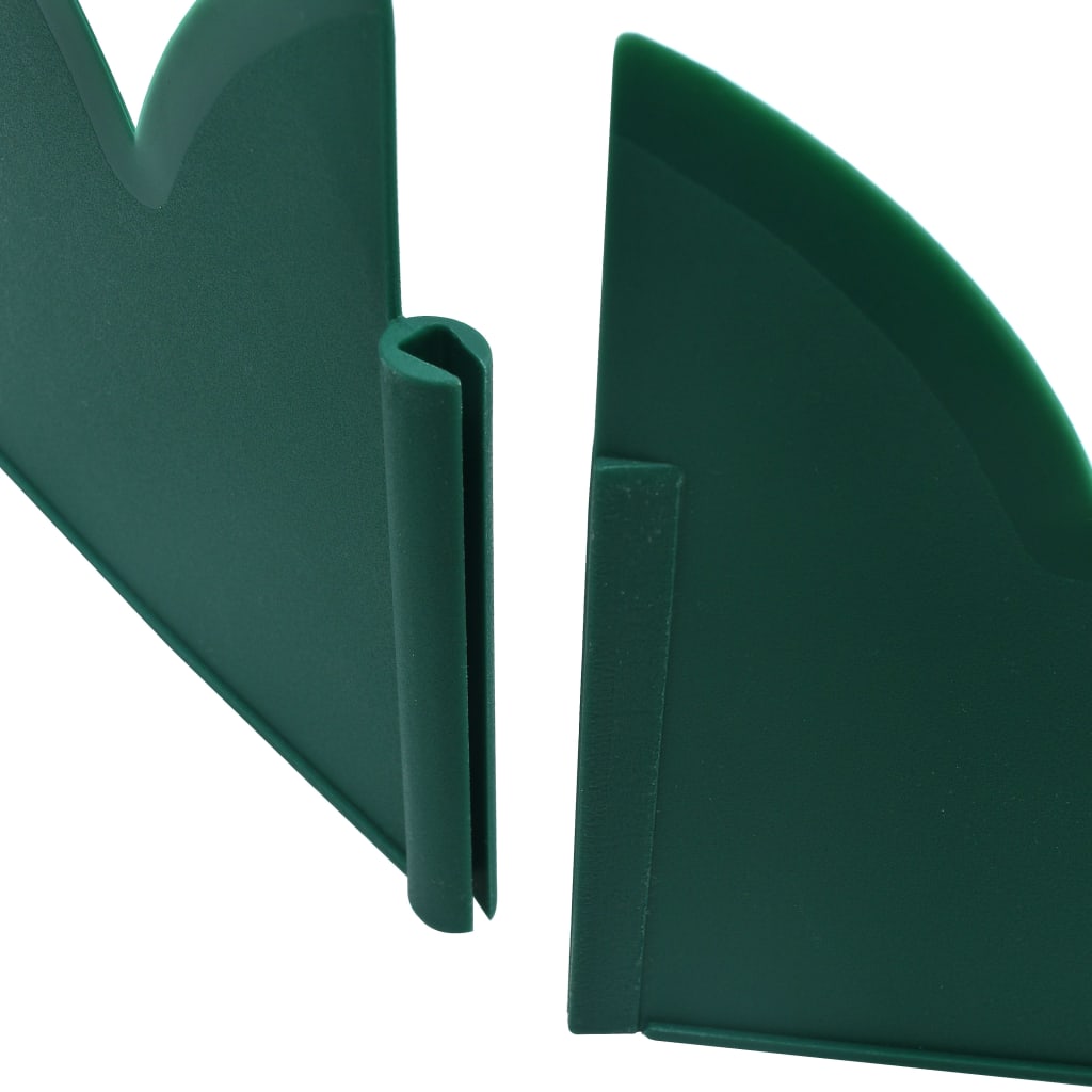 Garden edging 10 pcs Green 65x15 cm PP