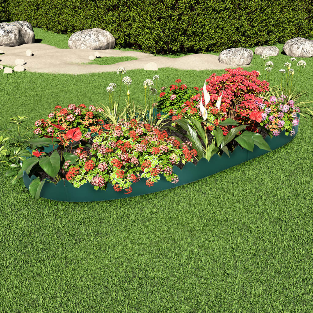 Garden edging 10 pcs Green 65x15 cm PP