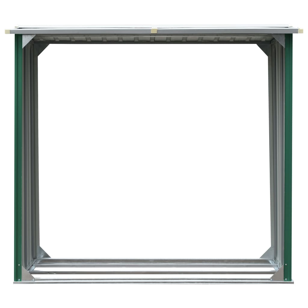 Abri de stockage de bois Acier galvanisé 172x91x154 cm Vert