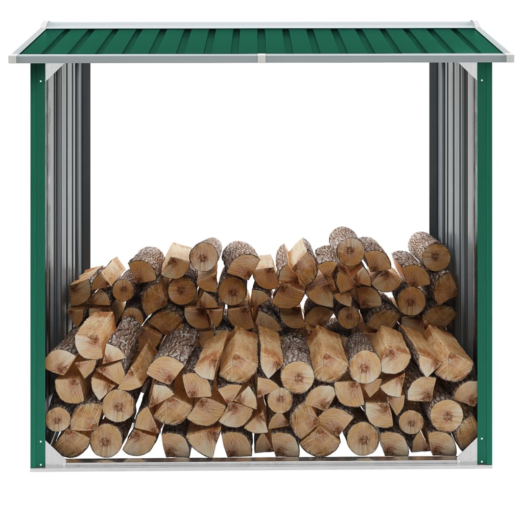 Abri de stockage de bois Acier galvanisé 172x91x154 cm Vert