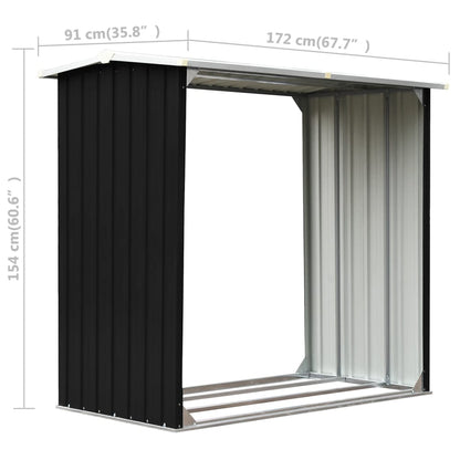 Abri de stockage à bois Acier galvanisé 172x91x154cm Anthracite