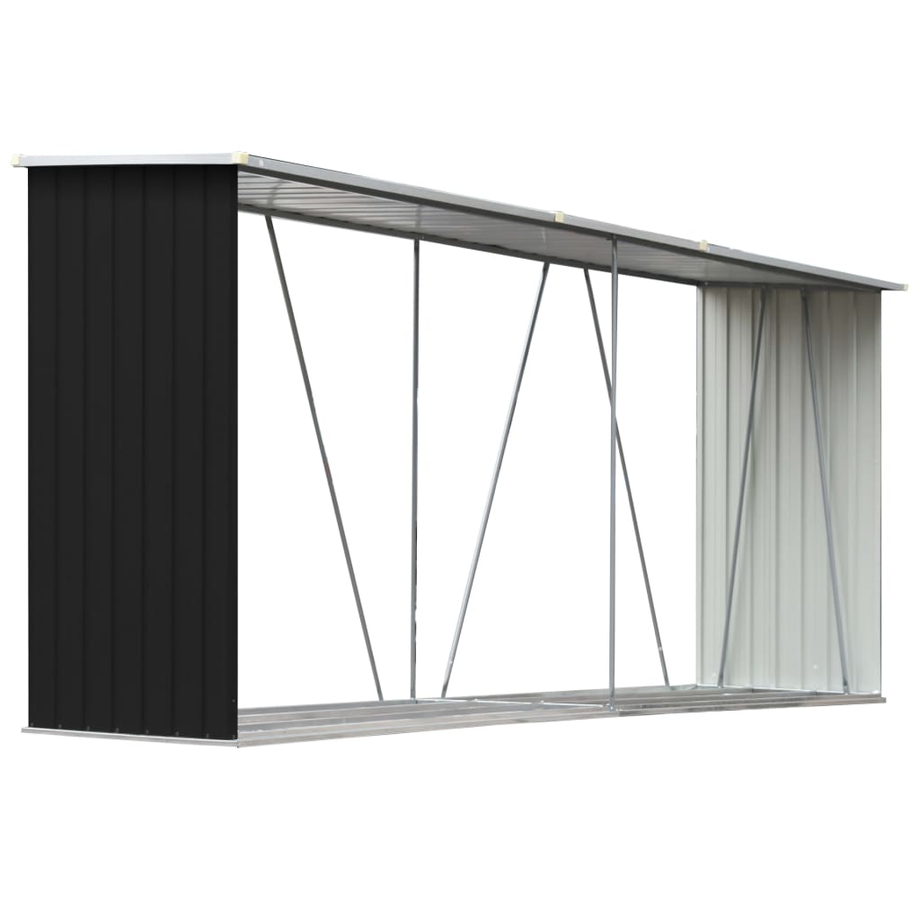 Abri de stockage à bois Acier galvanisé 330x84x152cm Anthracite