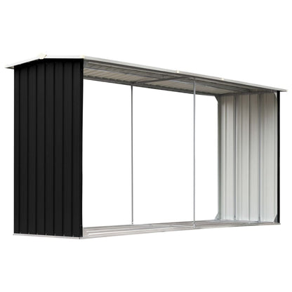 Abri de stockage à bois Acier galvanisé 330x92x153cm Anthracite