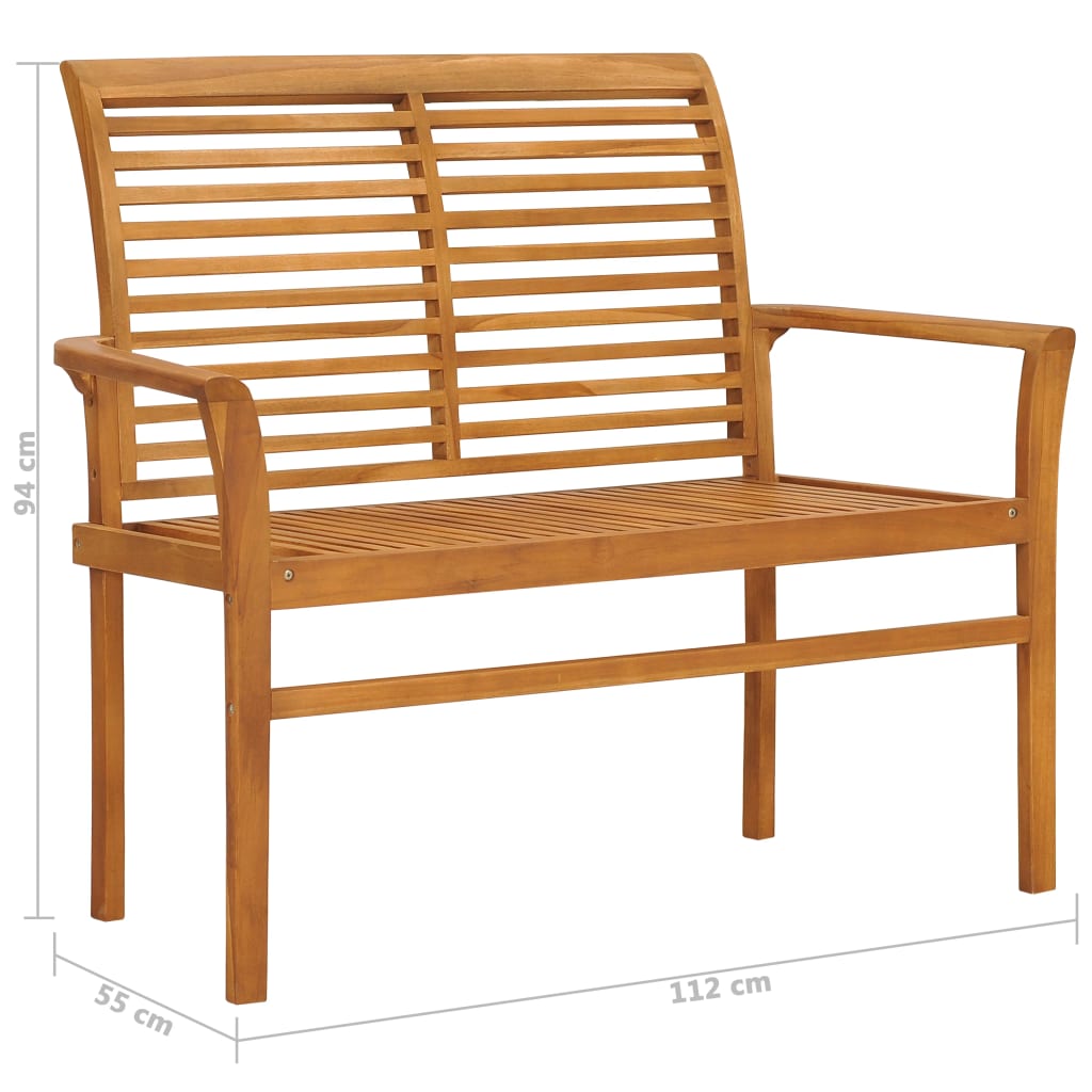 Banc de jardin 112 cm Bois de teck solide