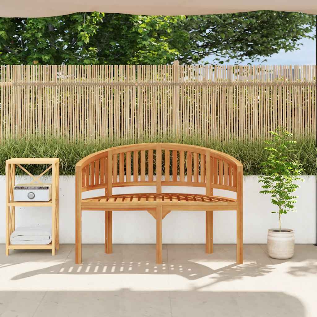 Banc de jardin en forme de banane 120 cm Teck solide