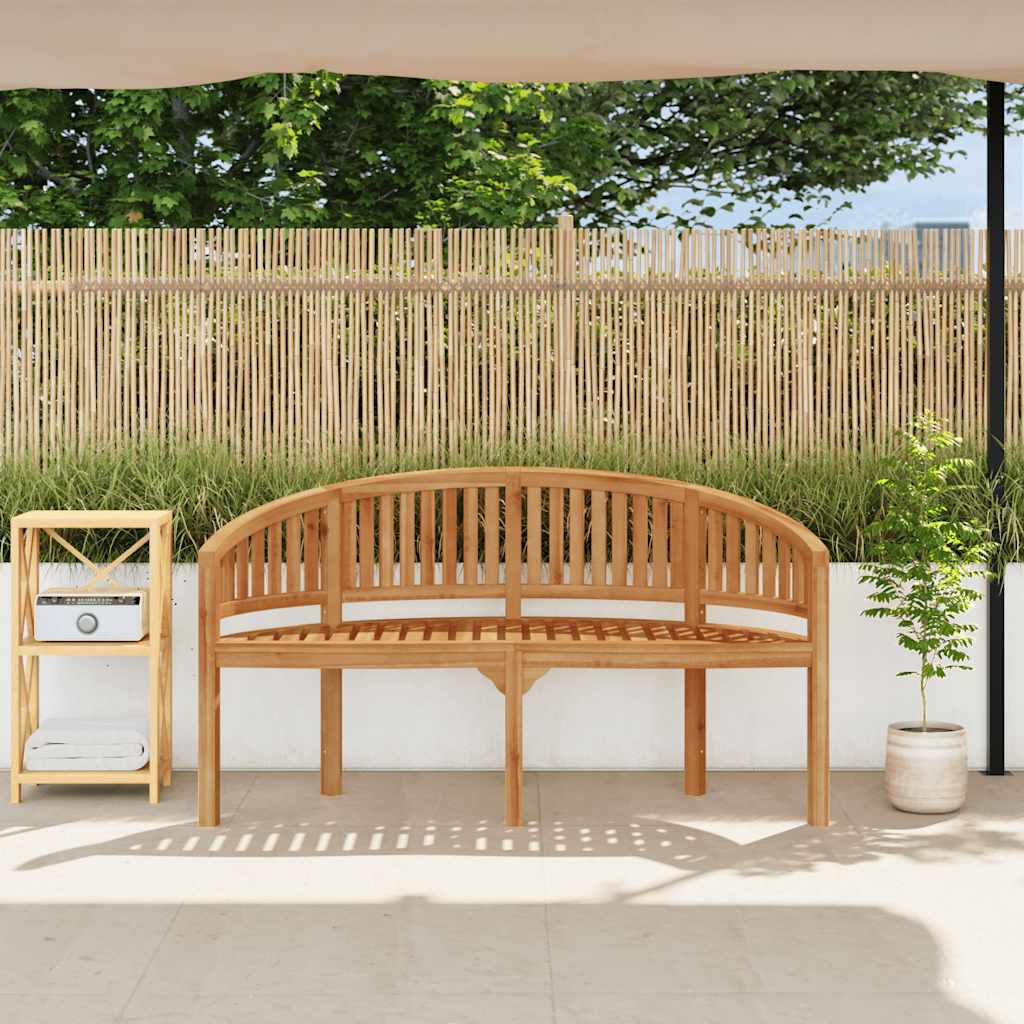 Banc de jardin en forme de banane 151 cm Teck solide