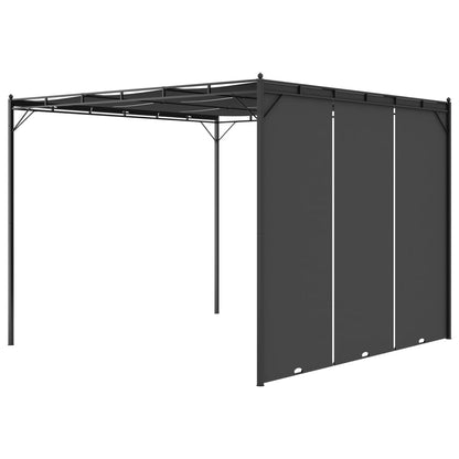 Belvédère de jardin avec rideau latéral 3x3x2,25 m Anthracite