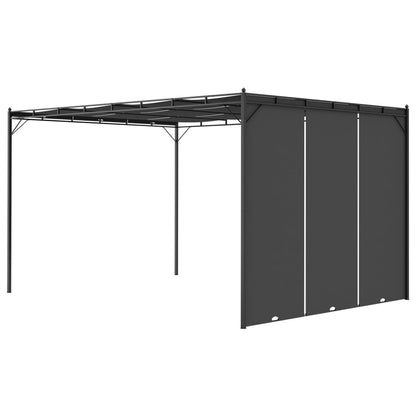 Belvédère de jardin avec rideau latéral 4x3x2,25 m Anthracite