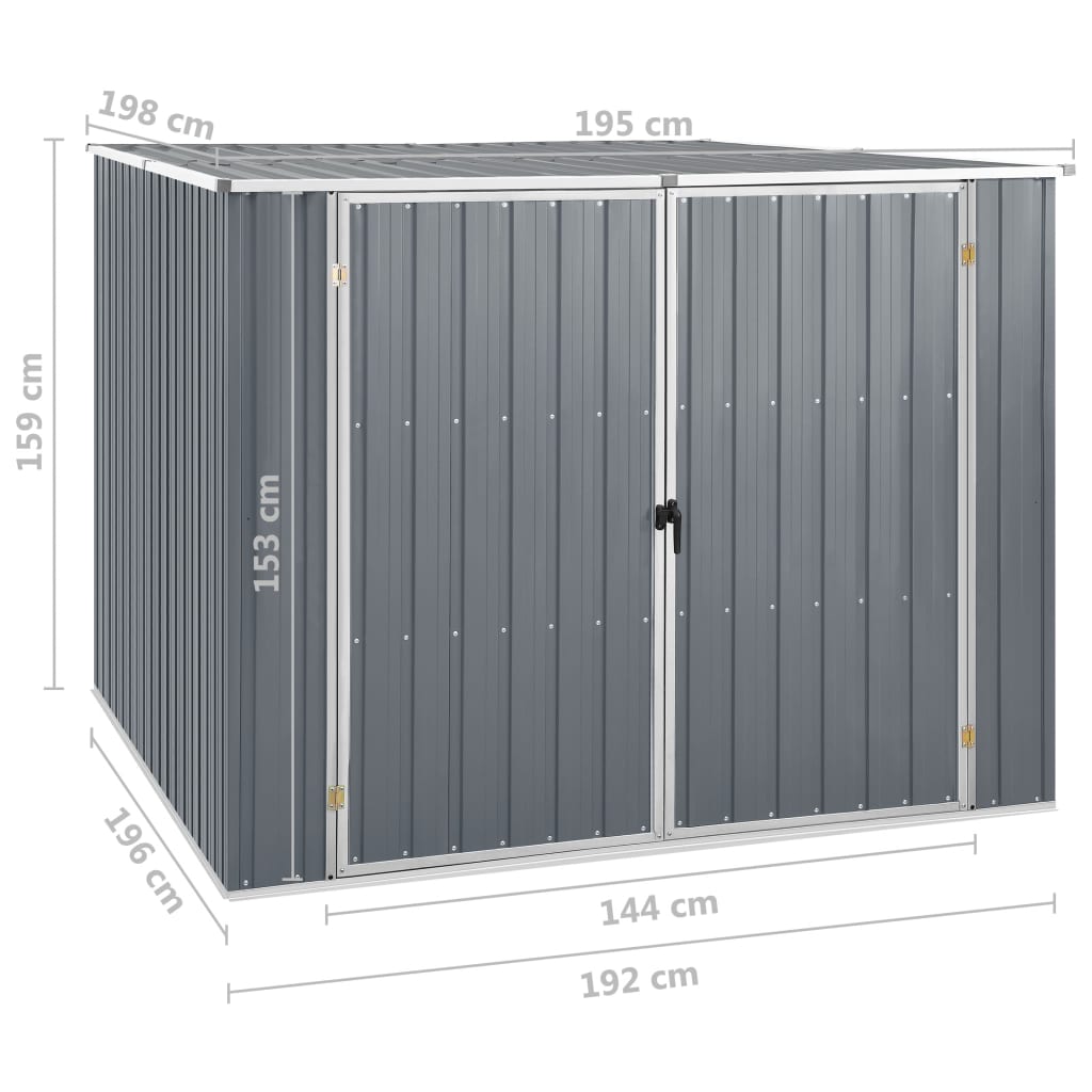 Abri de jardin Gris 195x198x159 cm Acier galvanisé