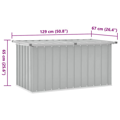 Boîte de rangement de jardin Gris 129x67x65 cm