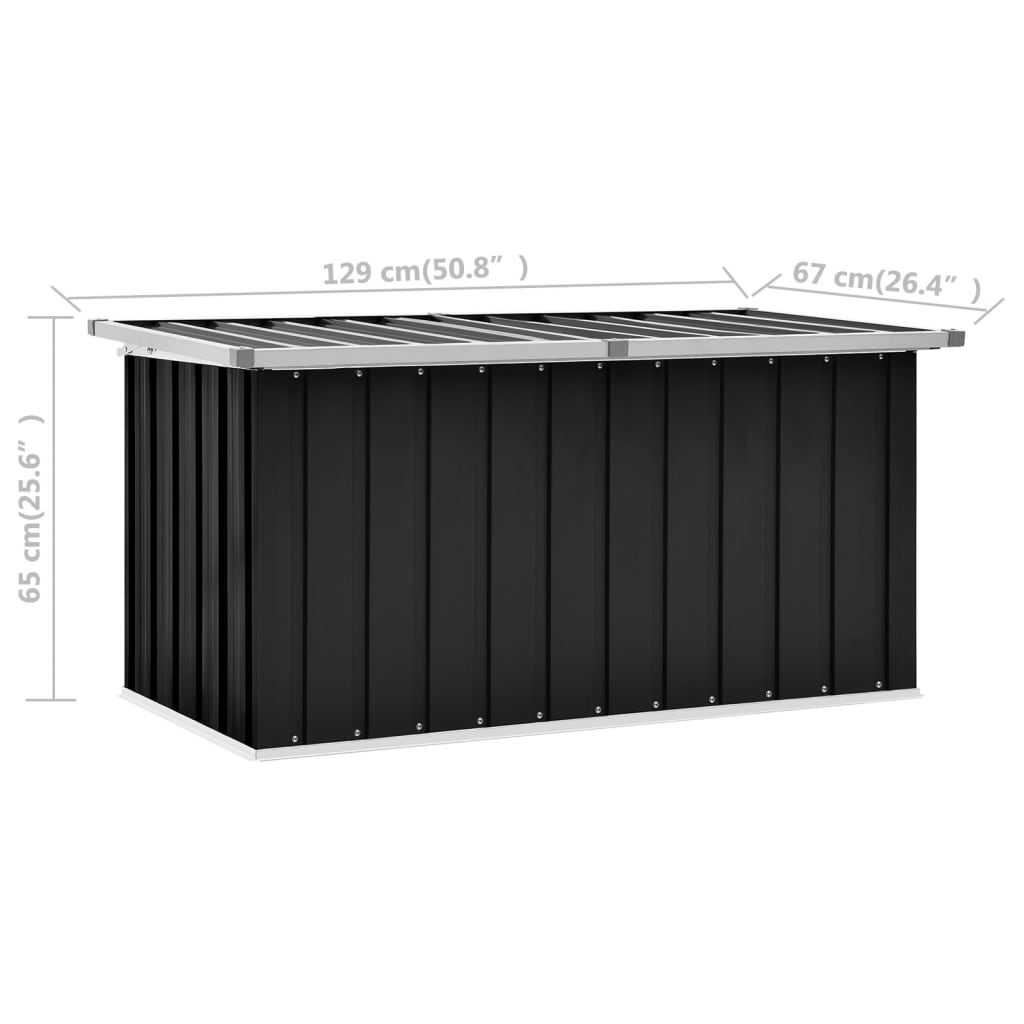 Boîte de rangement de jardin Anthracite 129x67x65 cm