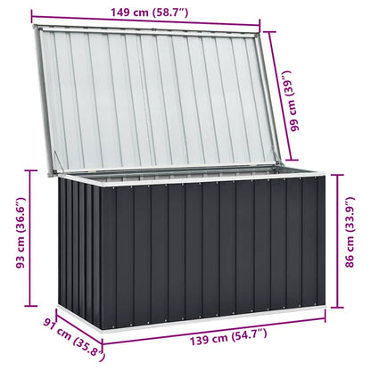 Boîte de rangement de jardin Anthracite 149x99x93 cm