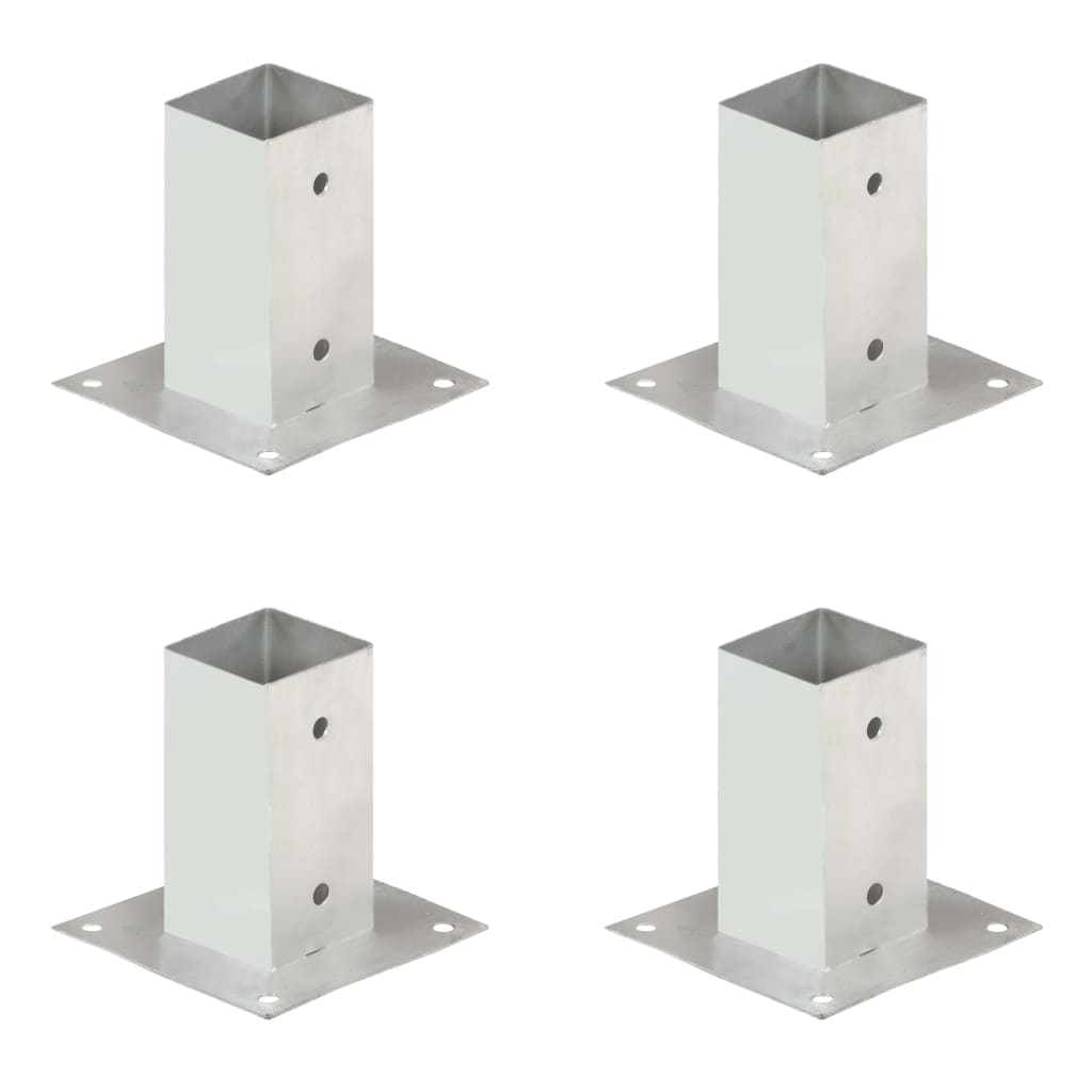 Anclajes para postes 4 piezas Metal galvanizado 71 mm