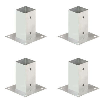 Anclajes para postes 4 piezas Metal galvanizado 71 mm