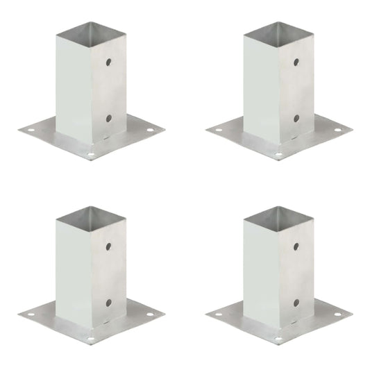 Anclajes para postes 4 piezas Metal galvanizado 71 mm