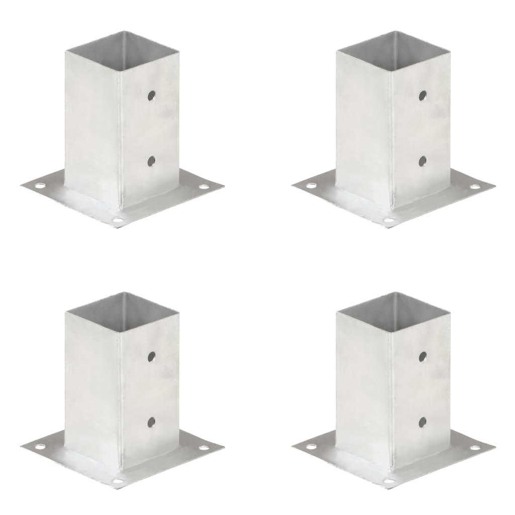 Ancres de poteau 4 pcs Métal galvanisé 81 mm