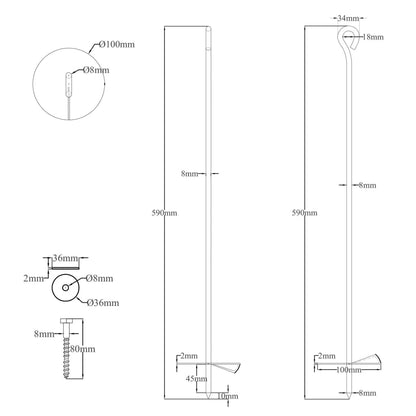 Earth anchors 6 pcs 10x60 cm Galvanized metal