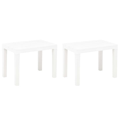 Bancs de jardin lot de 2 Blanc Plastique