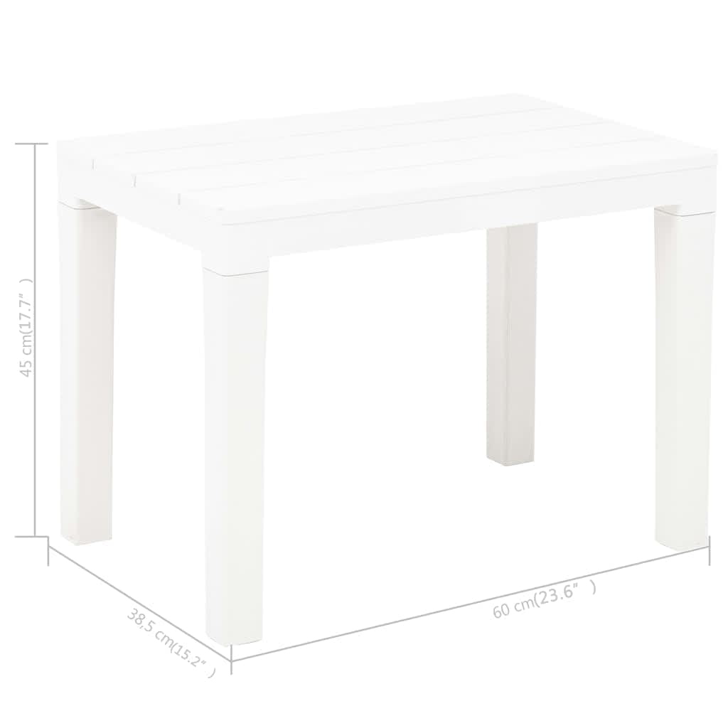 Bancs de jardin lot de 2 Blanc Plastique