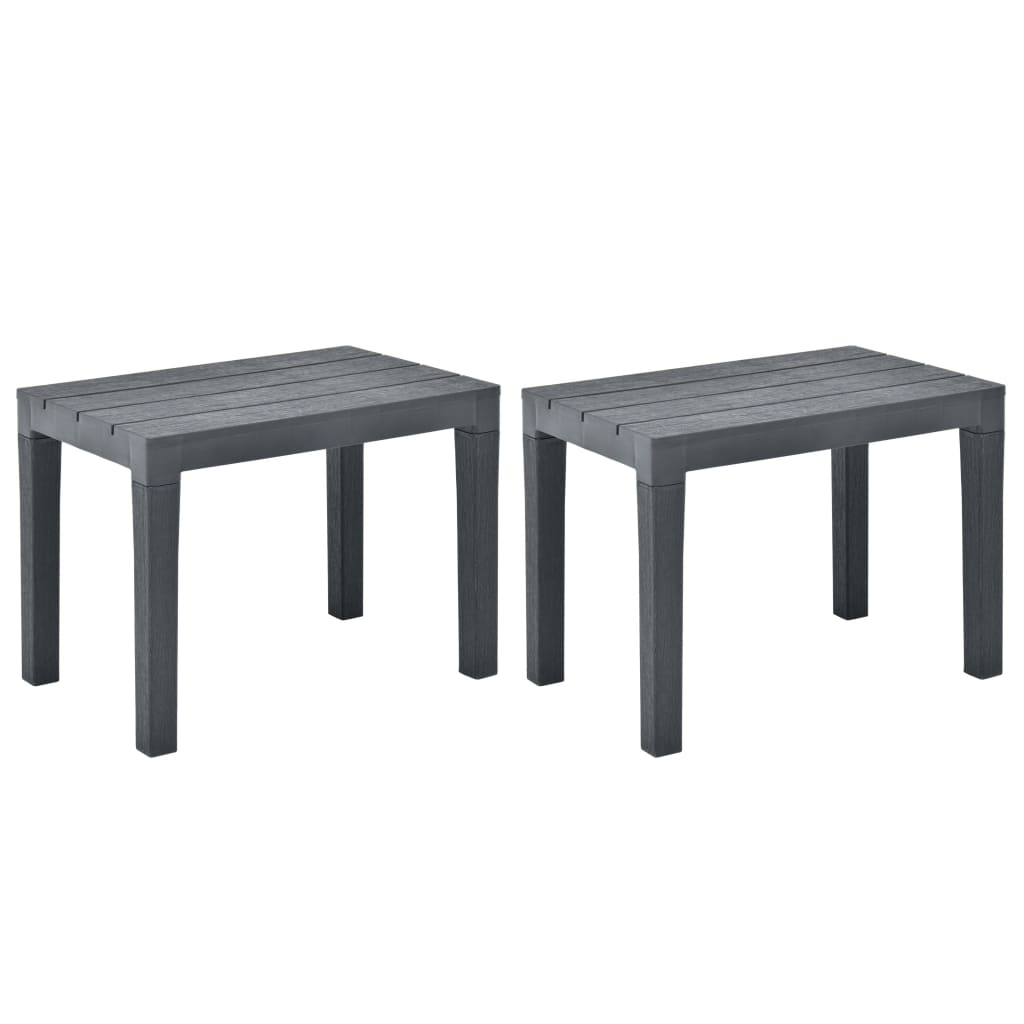 Bancs de jardin 2 pcs Anthracite Plastique