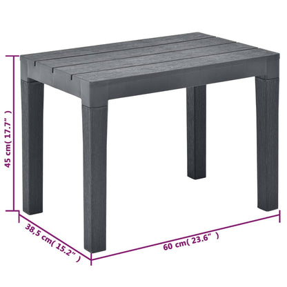 Bancs de jardin 2 pcs Anthracite Plastique