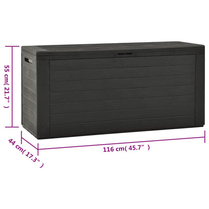 Boîte de rangement de jardin Anthracite 116x44x55 cm