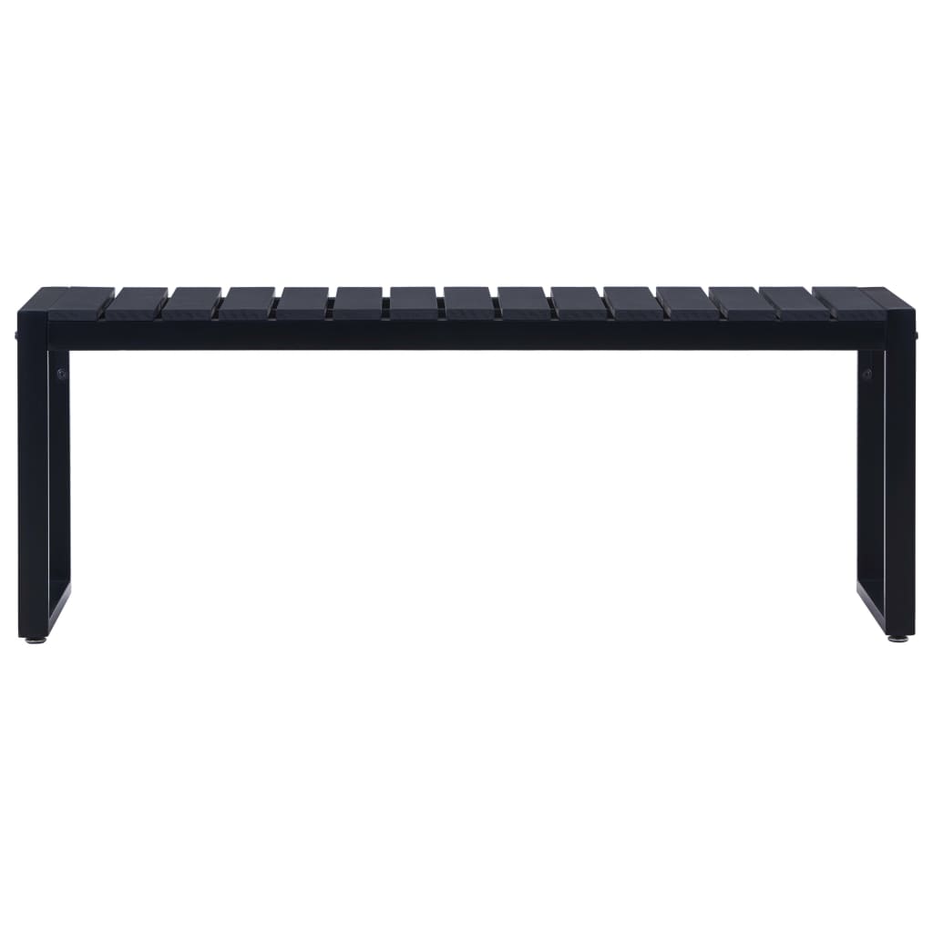 Banc de jardin 120,5 cm Panneau PS Noir