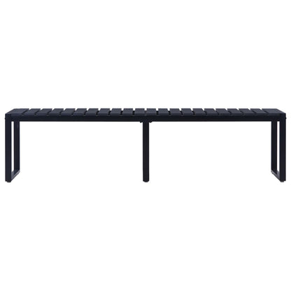 Banc de jardin 180 cm Panneau PS Noir