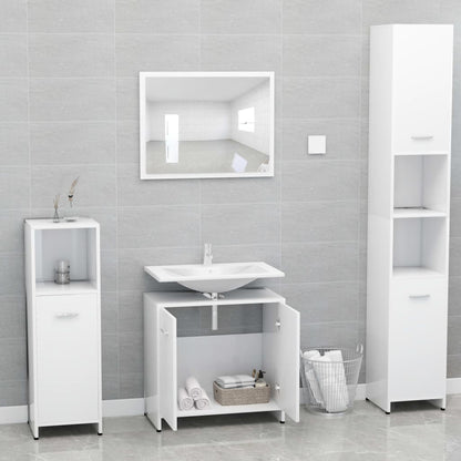 Ensemble de meubles de salle de bain Blanc Bois d'ingénierie