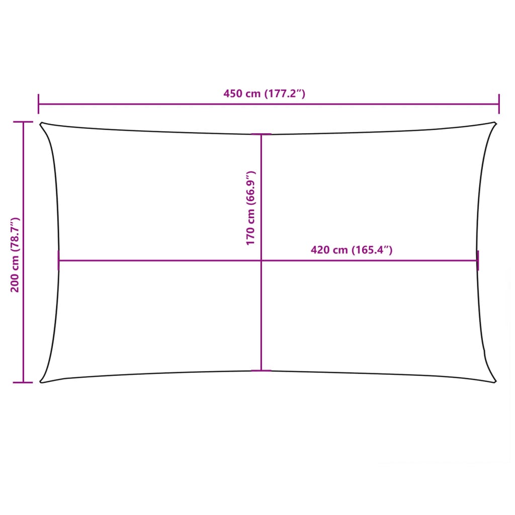 Vela parasol rectangular de tela Oxford 2x4,5 m antracita