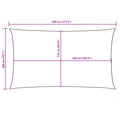 Vela parasol rectangular de tela Oxford 2x4,5 m antracita