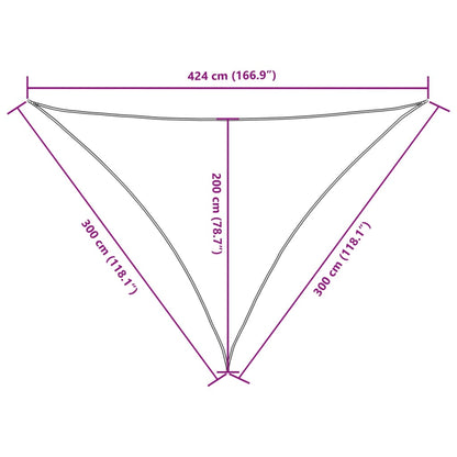 Vela parasol triangular tela oxford 3x3x4,24m antracita