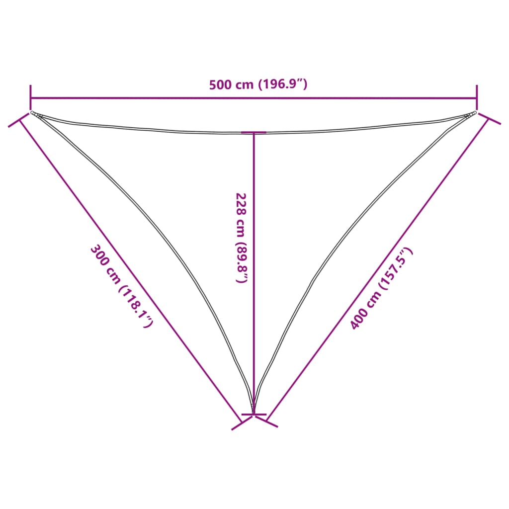 Vela parasol triangular tela oxford 3x4x5 m antracita