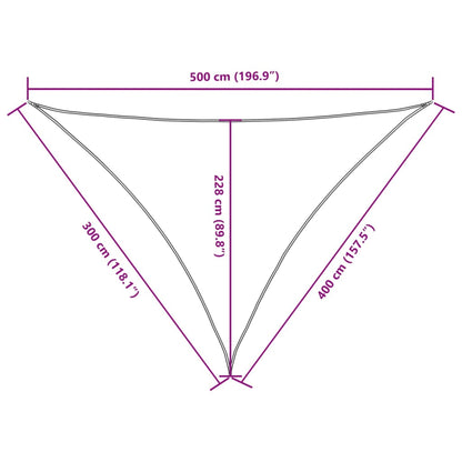 Vela parasol triangular tela oxford 3x4x5 m antracita