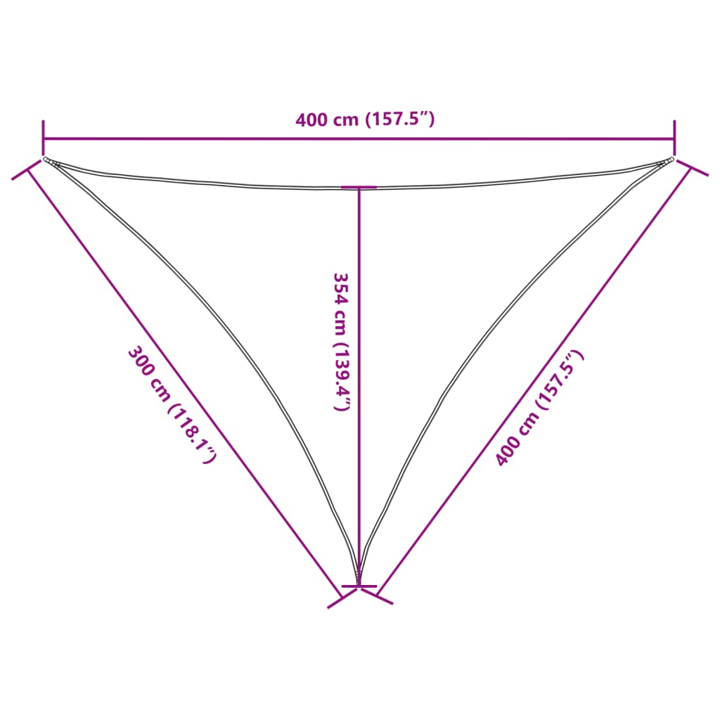 Vela parasol triangular tela oxford 3x4x4 m antracita