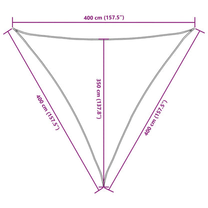 Vela parasol triangular tela oxford 4x4x4 m antracita