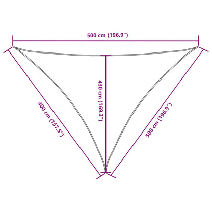 Vela parasol triangular tela oxford 4x5x5 m