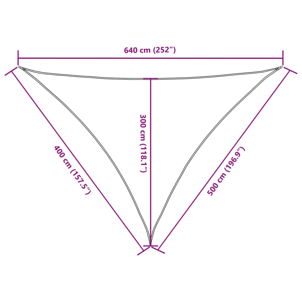 Vela parasol triangular tela oxford 4x5x6,4 m antracita