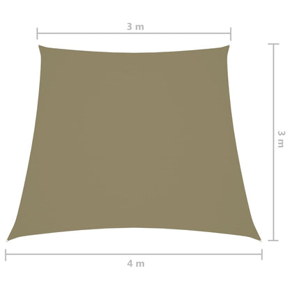 Vela parasol tela Oxford trapecio 3/4x3 m Beige